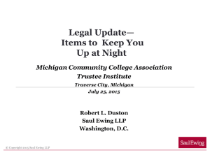 Legal Update - Michigan Community College Association