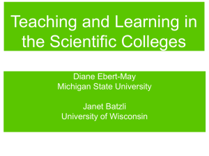 Teaching and Learning in the Scientific Colleges
