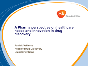 A Pharma perspective on healthcare needs and innovation in drug