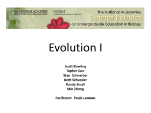 Evidence for Mechanisms of Evolution (PowerPoint) Southeast 2012