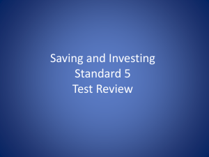 Saving and Investing Test Review