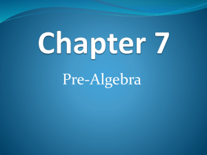 Chapter 7 PowerPoint Pre-Alg