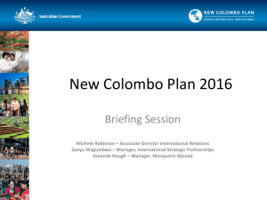 New Colombo Plan Briefing Presentation