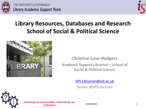 Library Resources, Databases and Research