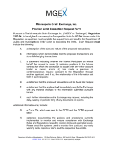 MGEX Hedge Exemption Form - Minneapolis Grain Exchange
