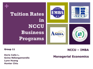 Managerial Economics Different Tuition Rates in NCCU