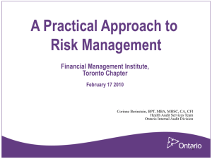 A Practical Approach to Risk Management