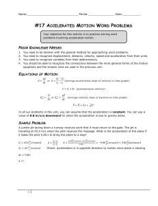 17 Accelerated Motion Word Problems