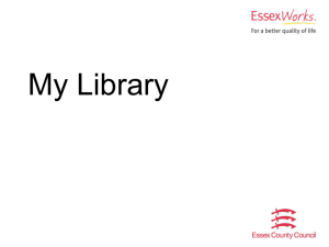 Essex My Library ASCEL East presentation