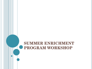 summer enrichment program workshop