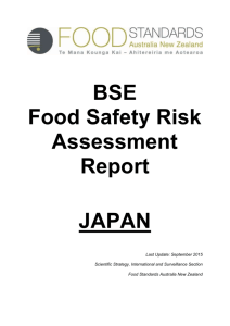 BSE Food Safety Risk Assessment Report JAPAN