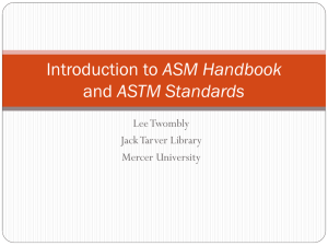 Introduction to ASM Handbook - Mercer University Libraries