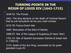 The Reign of Louis XIV, the "Sun King" (1643-[1661]