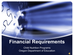 Financial Requirements - Oregon Department of Education