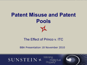 Patent Pools - Sunstein Kann Murphy & Timbers LLP