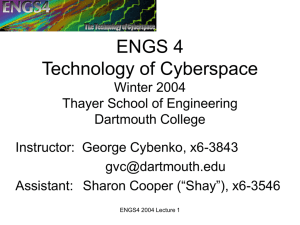 ENGS 4 Technology of Cyberspace Winter 2004 Thayer School of