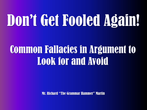 Common Fallacies in Argument
