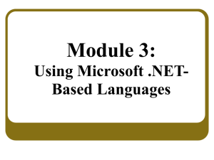 Module 2: Using .NET Languages