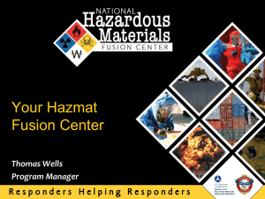 National Hazardous Materials Fusion Center