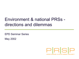 Environment national PRSs