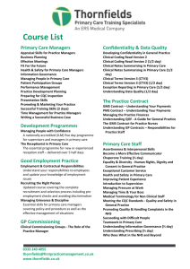 Course List Primary Care Managers