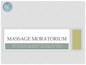 Massage Moratorium - Massage Ordinance Advisory Committee