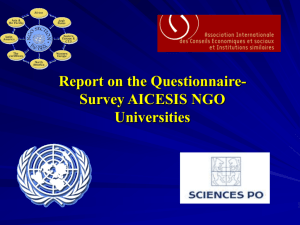 Report on the Survey - Millennium Development Goals