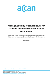 Managing quality of service issues for standard telephone services