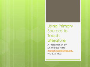 Using Primary Sources to Teach Literature (Rizzo)