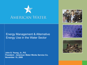 Energy Management and Alternative Energy Use in the Water Sector