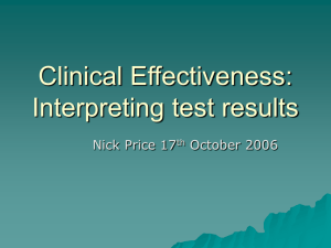 Clinical Effectiveness: Interpreting test results
