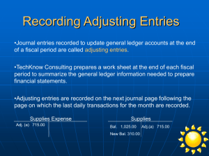 Recording Adjusting Entries