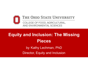 Equity and Inclusion-The Missing Pieces?