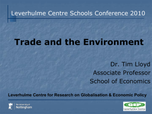 Trade and the Environment - University of Nottingham