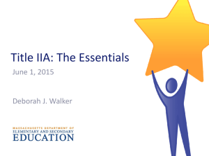 TIIA The Essentials - Massachusetts Department of Education
