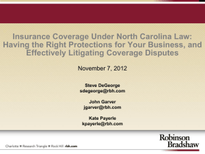 Insurance Coverage Under North Carolina Law