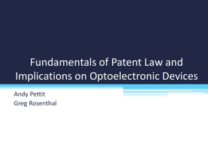 Fundamentals of patent law and implications on optoelectronic