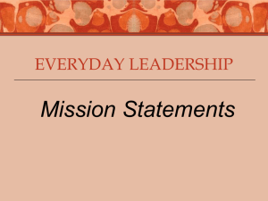 Everyday Leadership: Mission Statements