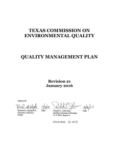 TCEQ Quality Management Plan, Revision 21