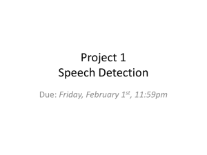 Project 1 Speech Detection