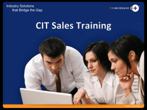 CIT Sales Training