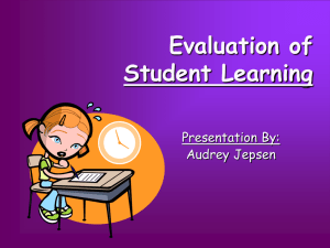 Student Learning Evaluation Presentation