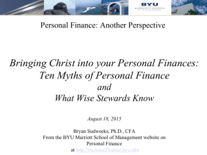 10 Myths of Personal Finance: What Wise Stewards Know