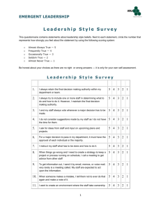 This questionnaire contains statements about leadership