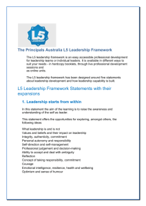 L5 Leadership Framework Statements with their expansions