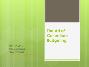 The Art of Collections Budgeting
