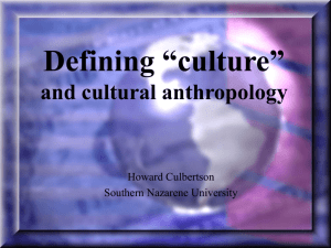 Defining “culture” - Southern Nazarene University