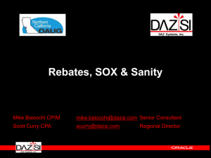 Rebates, SOX & Sanity