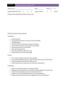 Cousar IT9 PROJECT PLANNING SHEET