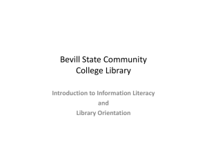 Information Literacy - Bevill State Community College